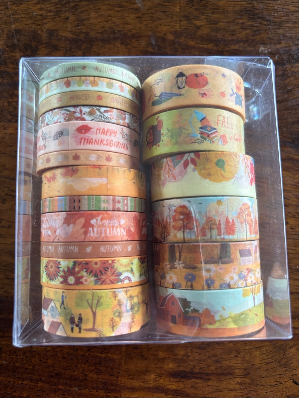 Autumn Harvest Decorative Washi Tape Set - Fall Pattern Craft Rolls